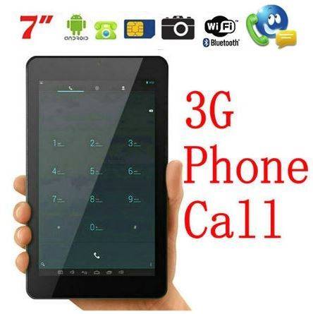 7" Android Smartphone Tablet, Wi-Fi, 3G, Dual Sim Cards, Dual Cameras, Touch Screen, 4GB, GPS- Black