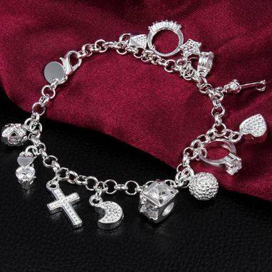 Exquisite Solid Silver Fill Charm Bracelet in Complimentary Gift Box