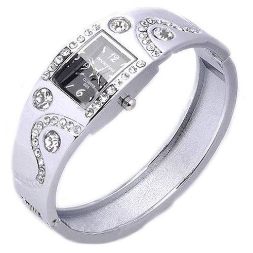 Beautiful Ladies WAVE Rhinestone & Crystal Bracelet Wrist Watches in SILVER
