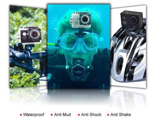 Action Sport DVR & Camera - Waterproof, LCD Screen, Side Helmet Mount, Waterproof Casing..