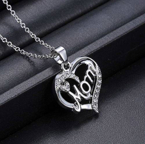 Elegant Jewelry Set With Rhinestone Mom Pendant in Complimentary Gift Box