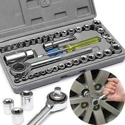 40 Piece Combination Socket Wrench Set - All You Need, Compact in a Case