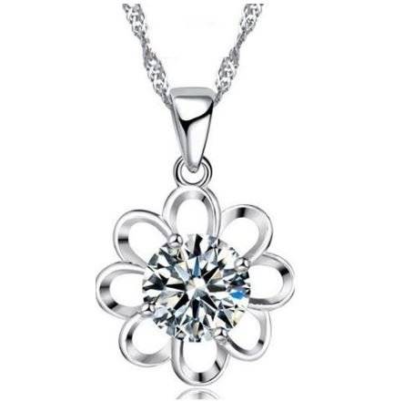 MOTHERS DAY GIFT - 925 Sterling Silver Cubic Zirconia Flower Jewelry Set in Complimentary Gift Box