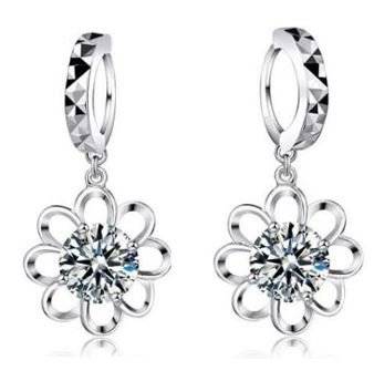 MOTHERS DAY GIFT - 925 Sterling Silver Cubic Zirconia Flower Jewelry Set in Complimentary Gift Box