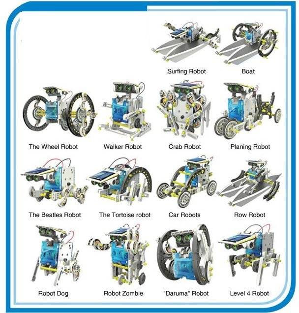 14-IN-1 Educational Solar Robot Kit - Build 14 Different Robot Friends