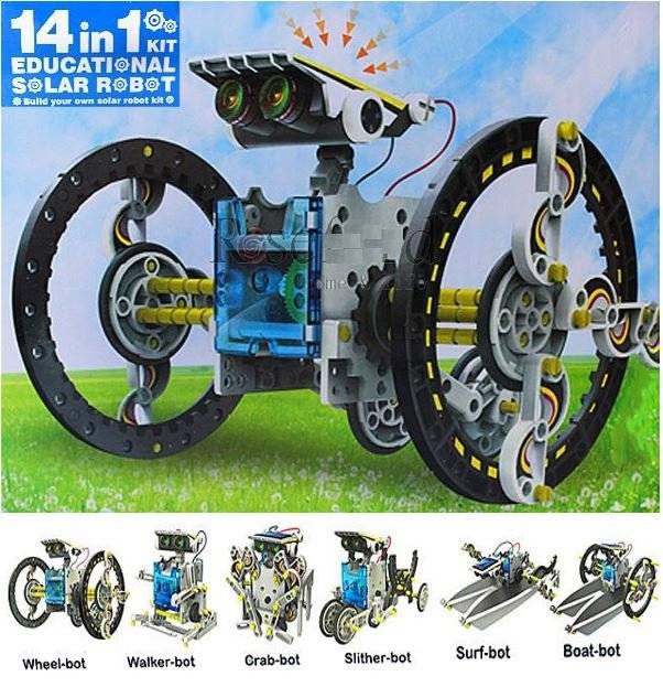 14-IN-1 Educational Solar Robot Kit - Build 14 Different Robot Friends
