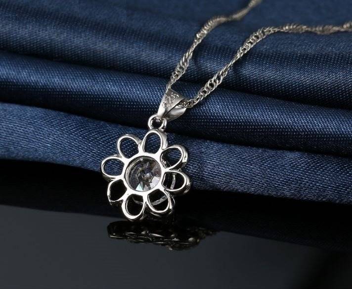 MOTHERS DAY GIFT - 925 Sterling Silver Cubic Zirconia Flower Jewelry Set in Complimentary Gift Box