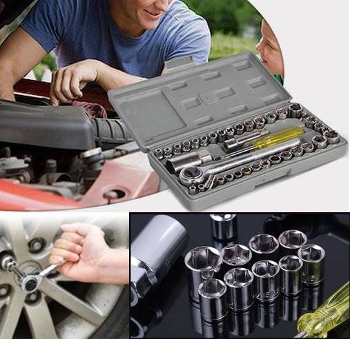 40 Piece Combination Socket Wrench Set - All You Need, Compact in a Case