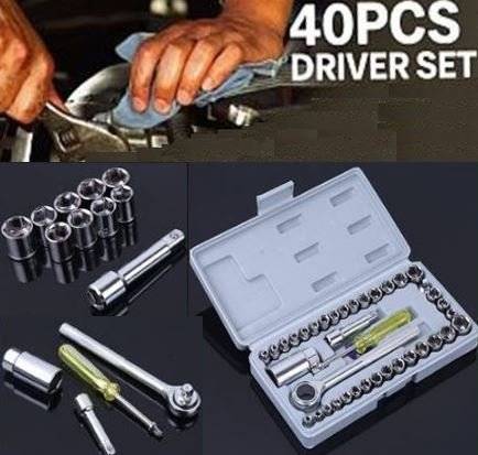 40 Piece Combination Socket Wrench Set - All You Need, Compact in a Case