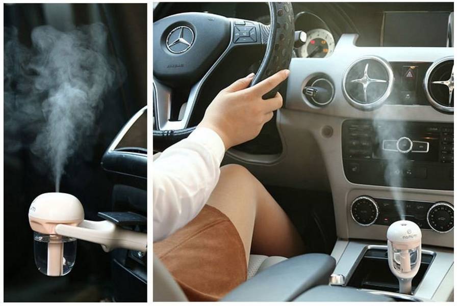 180 Degree, 12V Car Humidifier Aromatherapy With USB Charger