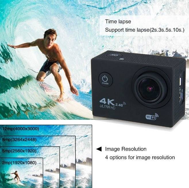 4K Ultra HD WIFI Action Sport DVR & Camera With REMOTE- HDMI, Waterproof, 170 Degree & More