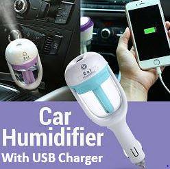 180 Degree, 12V Car Humidifier Aromatherapy With USB Charger to Charge Your Phone & Devices