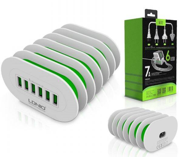 LDNIO Compact and Portable 6 USB Fast Charger for IOS and Android