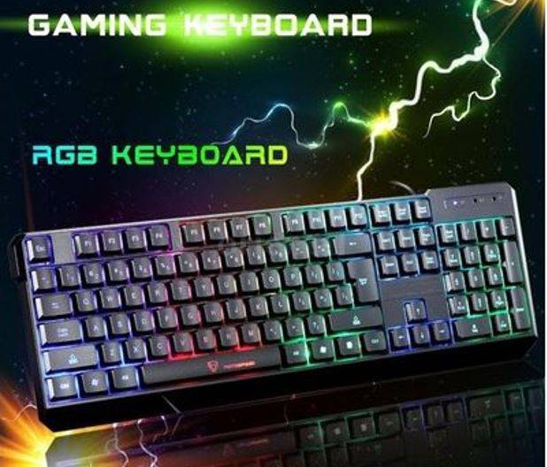 LED Gaming Keyboard 104 Key Back light Design, Wired with USB Interface