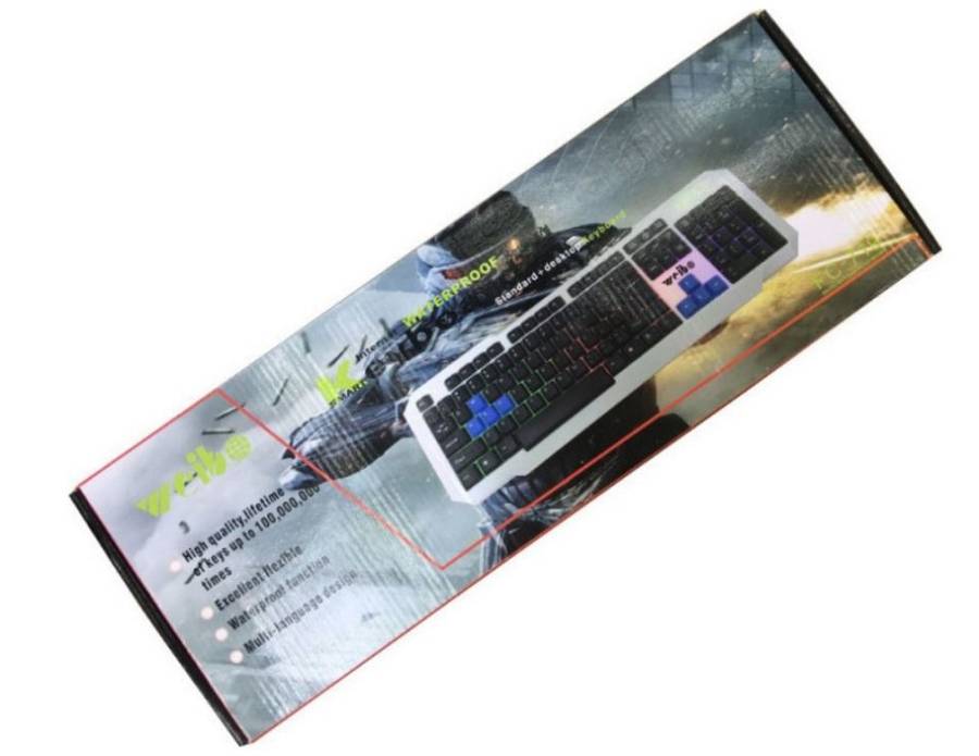LED Gaming Keyboard 104 Key Back light Design, Wired with USB Interface