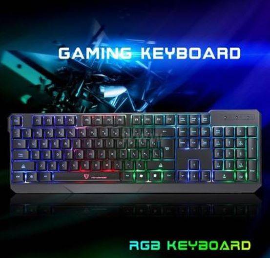 LED Gaming Keyboard 104 Key Back light Design, Wired with USB Interface