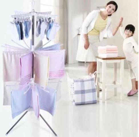Portable 3-tier Collapsible Laundry Dryer - 360 Degree Swivel with Tripod Stand