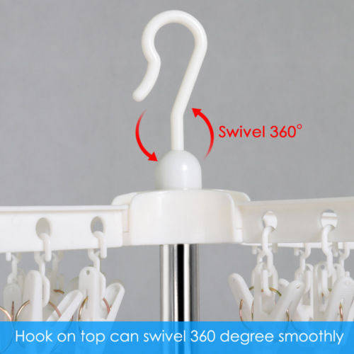 Portable 3-tier Collapsible Laundry Dryer - 360 Degree Swivel with Tripod Stand