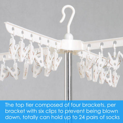 Portable 3-tier Collapsible Laundry Dryer - 360 Degree Swivel with Tripod Stand