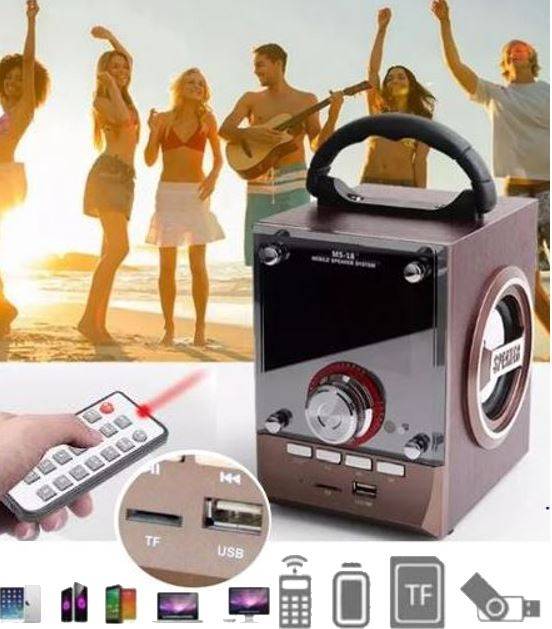 Bluetooth Multimedia Sub-woofer Speaker With USB / SD / AUX / FM Radio - LED Shining Glass Display