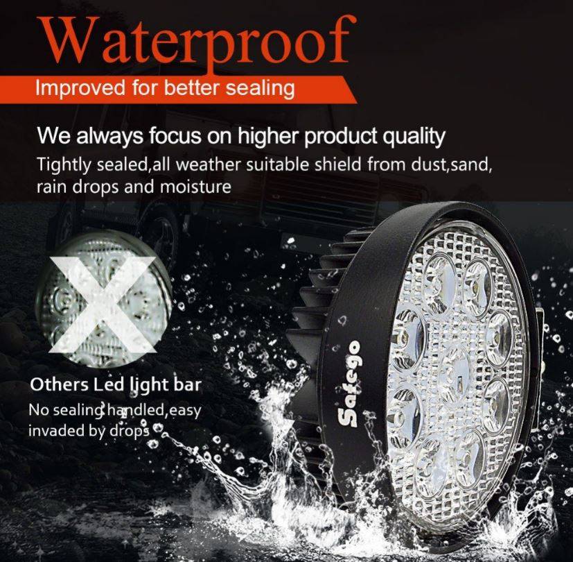 42 Watt Waterproof Pure White 6000K LED Work Flood Spot Light