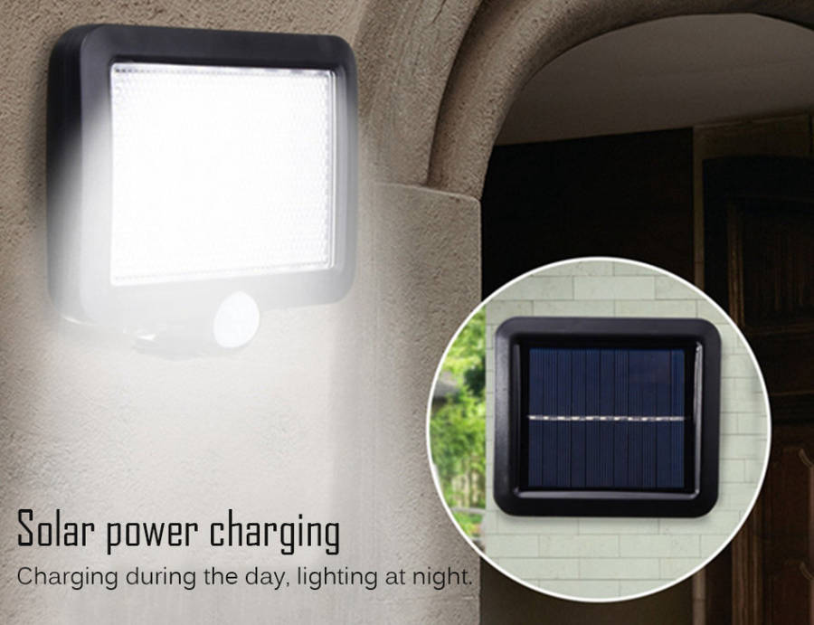 56 LED Multi functional Solar Energy PIR Motion Sensor Detection Flood Light Kit