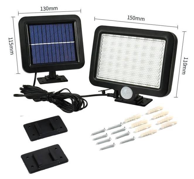 56 LED Multi functional Solar Energy PIR Motion Sensor Detection Flood Light Kit
