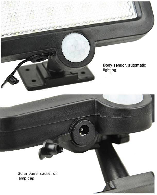 56 LED Multi functional Solar Energy PIR Motion Sensor Detection Flood Light Kit