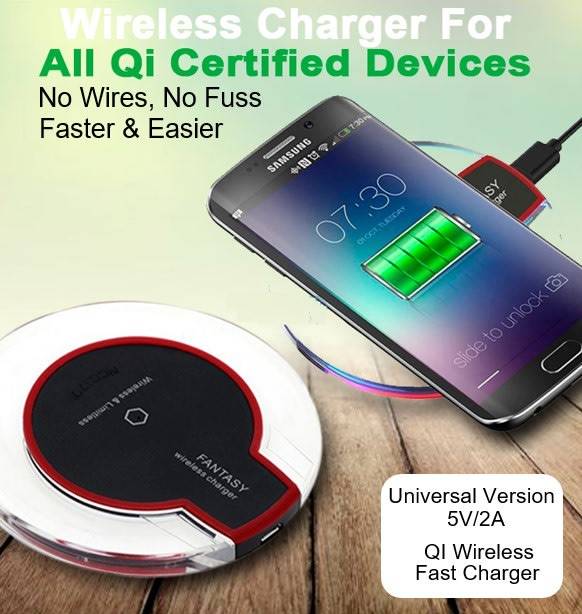 Wireless Charger for all QI Compliant Phones & Devices with USB Port