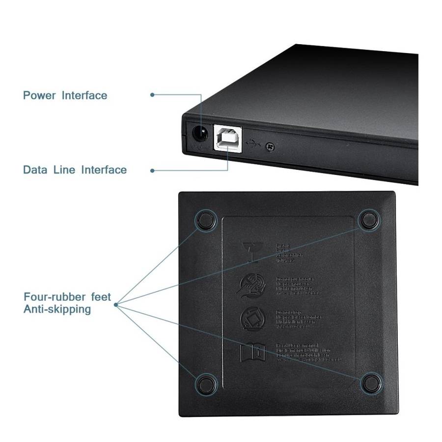 USB 2.0 Portable Slim External DVD/CD-RW