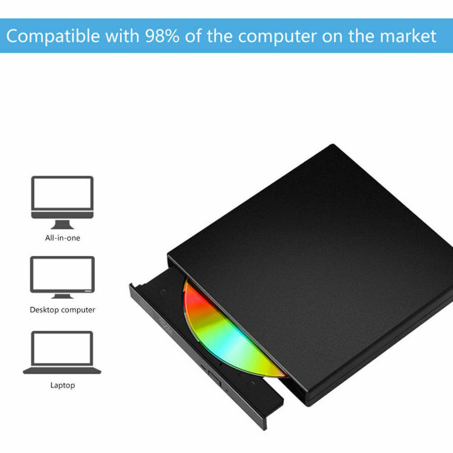 USB 2.0 Portable Slim External DVD/CD-RW