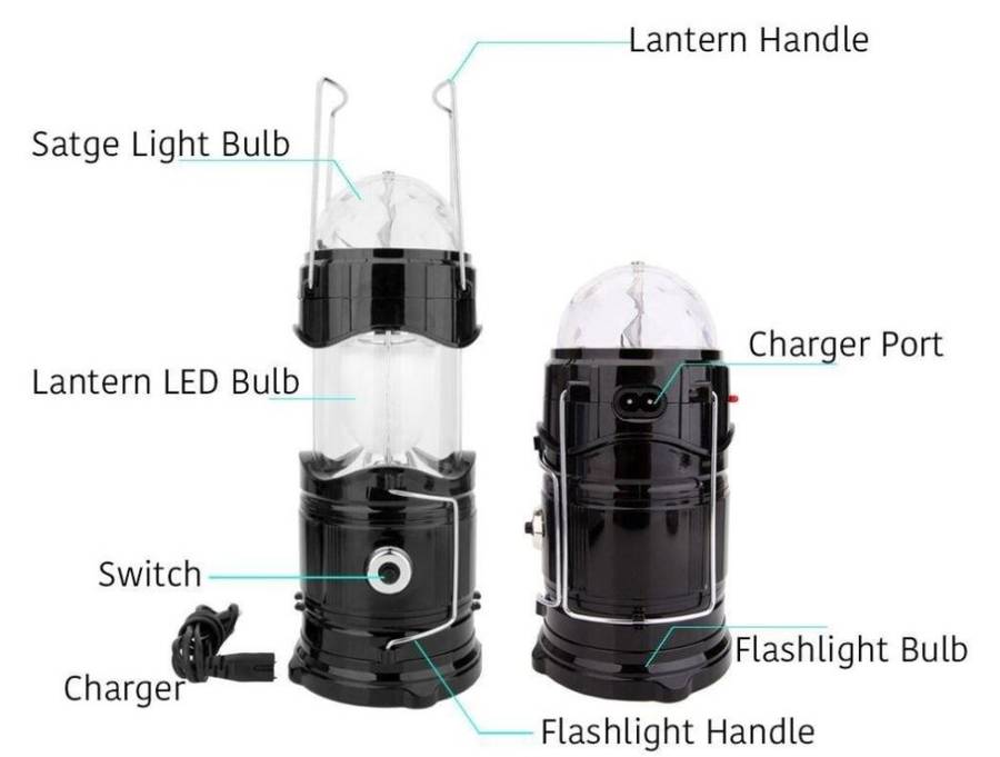 Multi-function Super Bright Rechargeable LED Camping Light with 3 Lightening Modes
