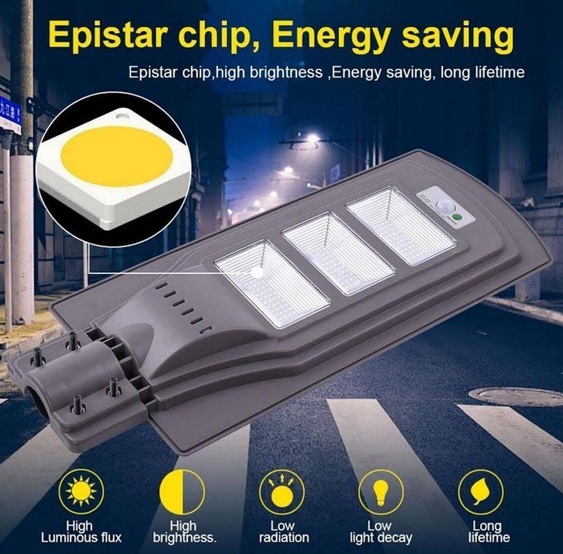 90Watt LED SOLAR Street Light with Remote, PIR, Motion Sensor, Waterproof with 3 Lighting Modes