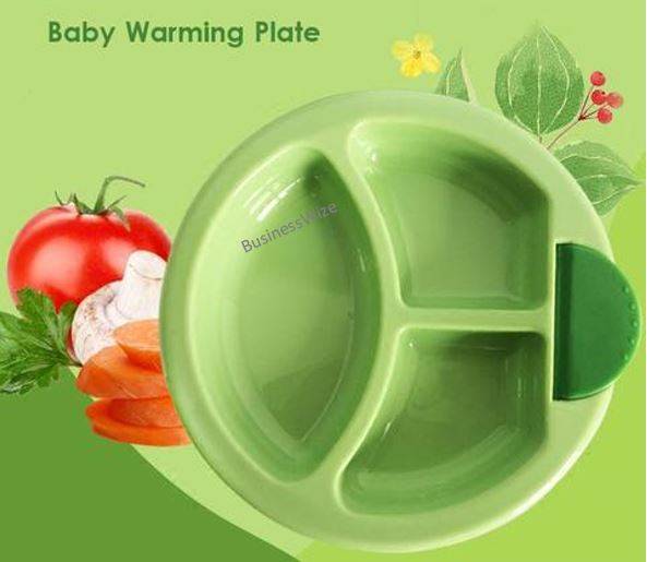 Non-slip suction warming plate for babys with divided Compartments  BPA, PVC and Phthalate Free