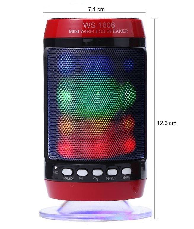Wireless Bluetooth Speaker With LED Lights & FM Radio, Support USB & SD Card