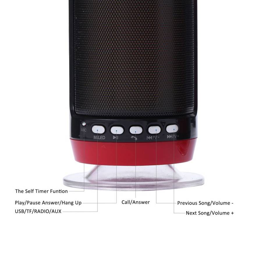 Wireless Bluetooth Speaker With LED Lights & FM Radio, Support USB & SD Card