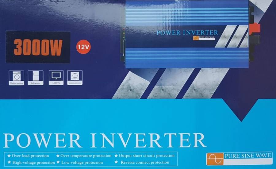 PURE SINE SOLAR Power Inverter 3000W Constant Power & 6000W Peak Power  Convert 12V DC to 220V AC