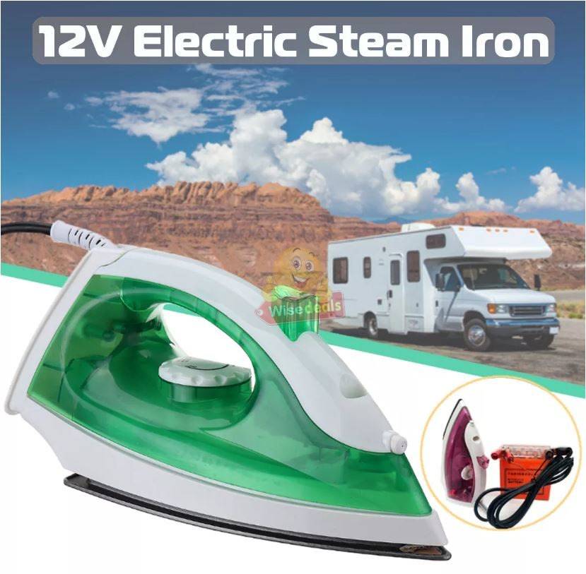 12V Non-Stick Electric STEAM IRON - Ideal For Camping or Power Outage