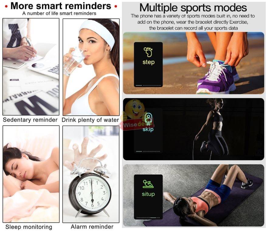 NEW MUSIC CONTROL Fitness Tracker Smart Watch, Monitor Heart Rate, Blood Pressure, Blood Oxygen
