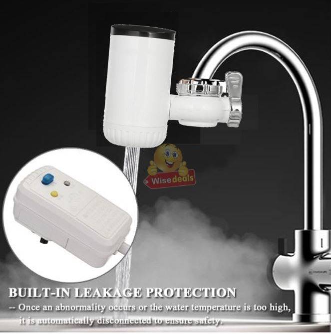 Electric Heating Faucet - 3 Seconds Hot Water, Fits Directly onto Your Tap, Include Faucet Adapters