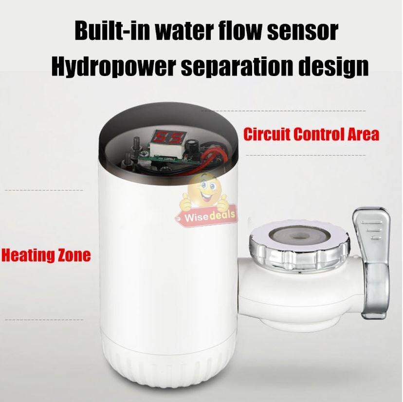 Electric Heating Faucet - 3 Seconds Hot Water, Fits Directly onto Your Tap, Include Faucet Adapters