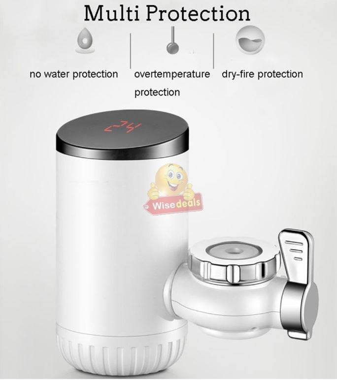 Electric Heating Faucet - 3 Seconds Hot Water, Fits Directly onto Your Tap, Include Faucet Adapters