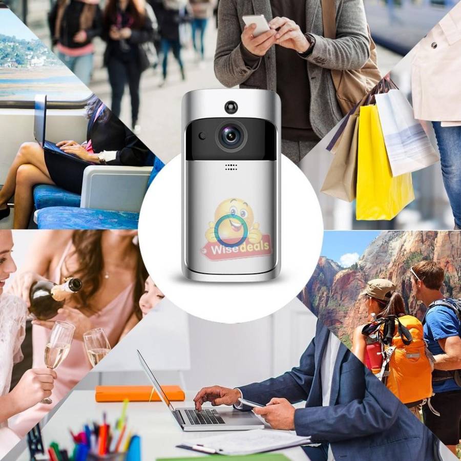 WIFI Video Door Bell - PIR Motion Detection, Real-time & Two-way Intercom, 166° Wide Angle etc