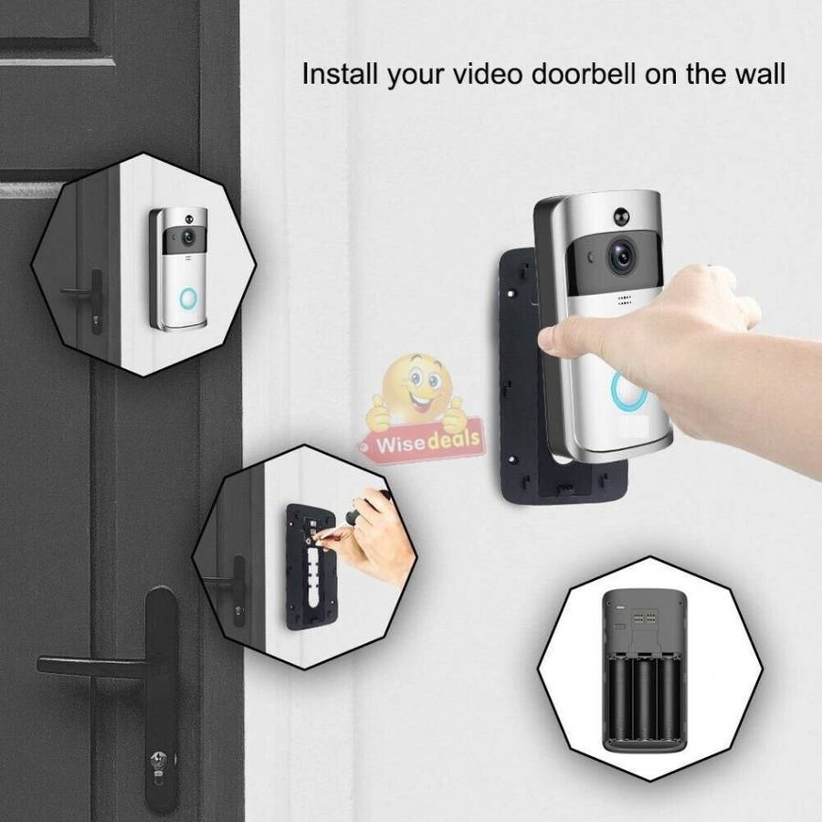 WIFI Video Door Bell - PIR Motion Detection, Real-time & Two-way Intercom, 166° Wide Angle etc