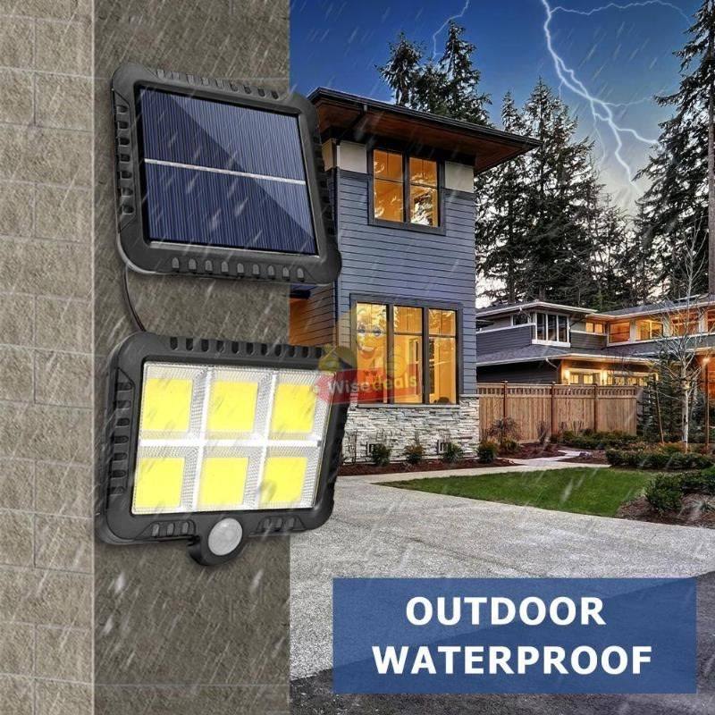 120 LED COB Super Bright Solar Flood Light with Solar Panel, 5m Link Data Line & Screws