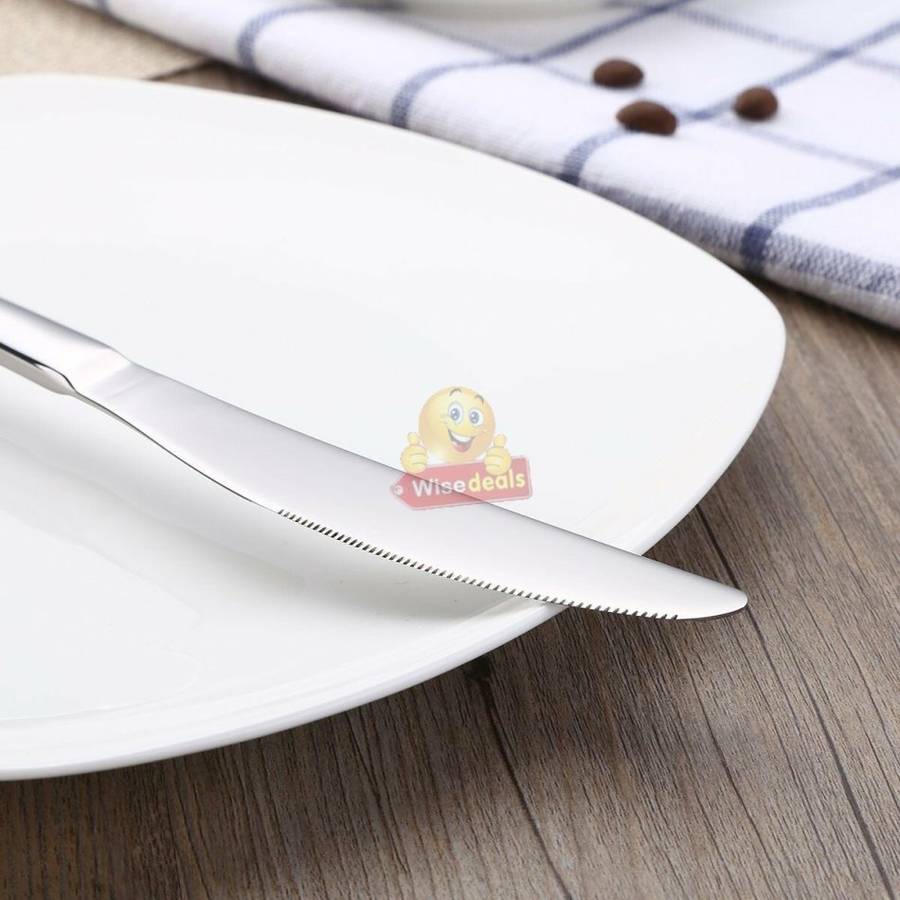 24 Piece Modern Silverware Stainless Steel Cutlery Set in Wooden Case