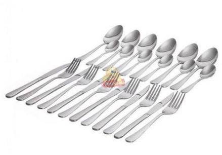 24 Piece Modern Silverware Stainless Steel Cutlery Set in Wooden Case