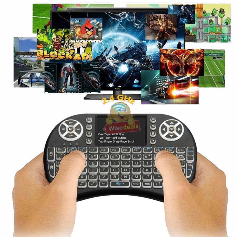 2.4GHz Wireless Keyboard with Touchpad with 360° Flip Design, Backlights, 92 Keys etc.