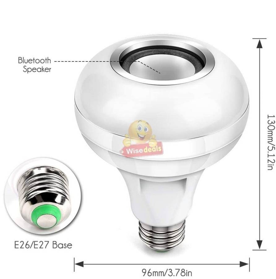 Bluetooth LED Music Bulb Light, RGB 16 Colours with Remote Control, Adjustable volume of Light etc