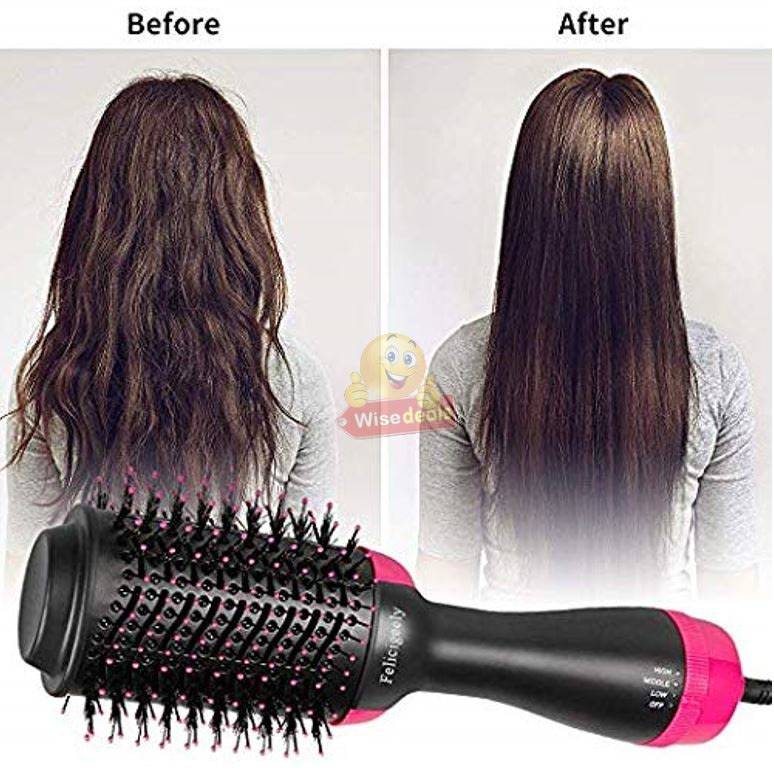 3-IN1 Hair Dryer Straighter & Brush Suitable for all Hair Types Wet or Dry